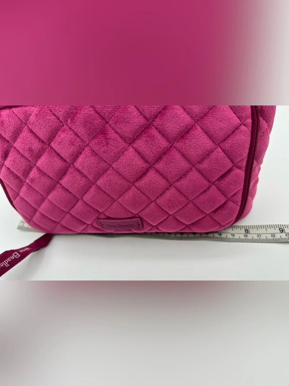 VERA BRADLEY Quilted Pink Velvet Compact Organizer.